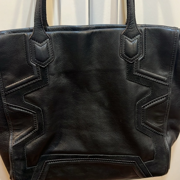 Aimee Kestenberg Leather Tote sample black rockstar festival Y2K - Picture 3 of 11